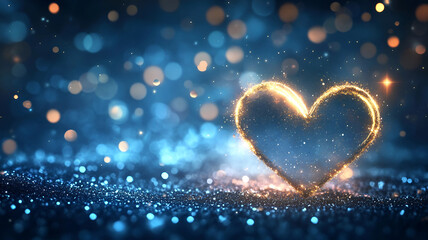Golden Sparkling Heart