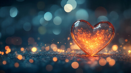 Glass Heart with Glow