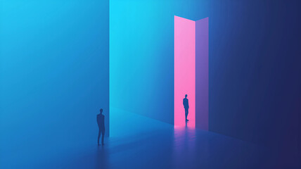 Abstract Blue and Pink Portal