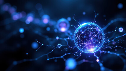 Obraz premium An illustration showing a detailed view of Unique Molecular Identifiers (UMIs) interacting with each other.