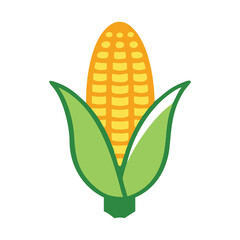 A vibrant ear of corn symbolizing abundance and freshness.