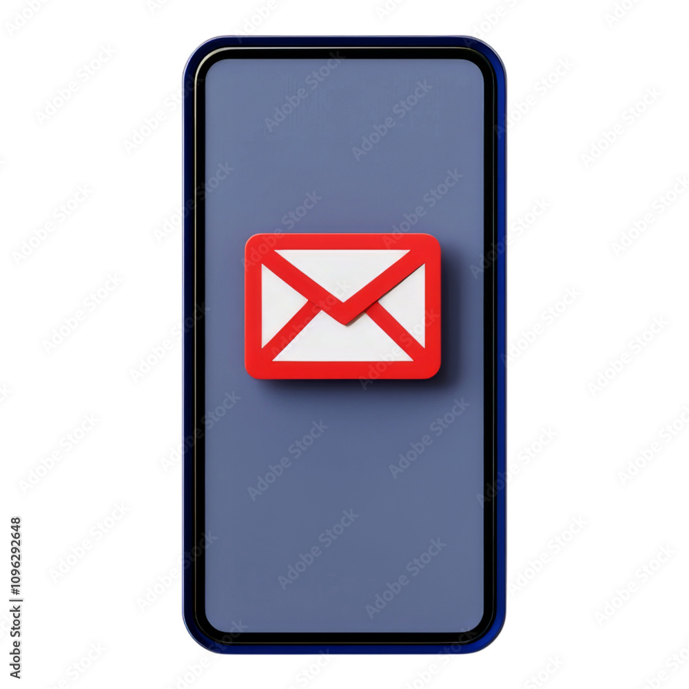 Poster register and complete signup verification to start concept. smartphone displaying a mail icon.