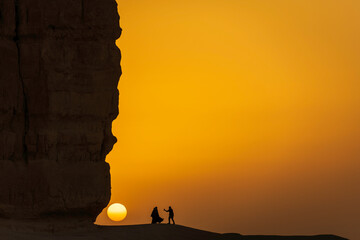 sunset in the desert