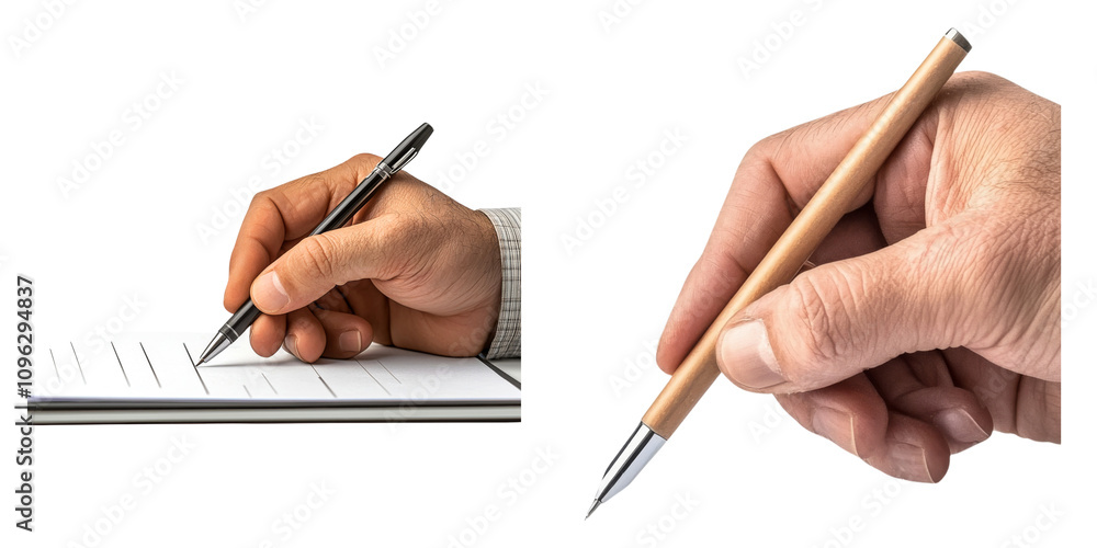 Poster register and complete signup verification to start concept. hands holding pens writing on paper and 