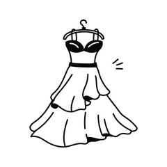 Get this creative icon of party dress, ready to use vector