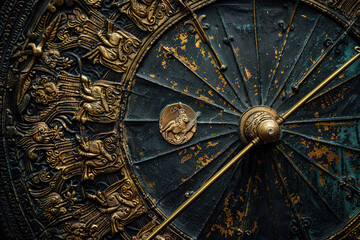 Fototapeta premium Astrological composition with zodiac circle in signs and symbols