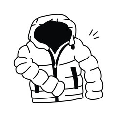 Cozy puffer jacket vector design, winter clothes