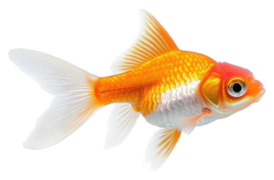 Goldfish, PNG, Isolated on Transparent Background