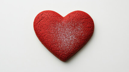 Fototapeta premium soft and textured red velvet heart shaped cookie, perfect for celebrations and special occasions. Its vibrant color and delightful appearance evoke feelings of love and joy