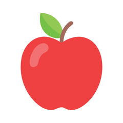 Red Apple With Green Leaf on White Background