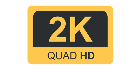2K Quad HD resolution label. Flat style design isolated on white background.