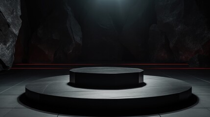 Monochromatic Stage in Dark Environment with Dramatic Lighting