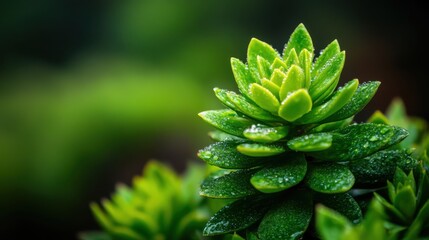 Fototapeta premium Close-Up of Vibrant Green Succulent Plant