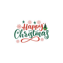 Happy Christmas Typography T-shirt design.