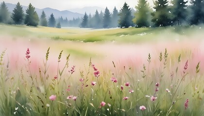 Naklejka premium Meadow with natural textures and realistic details in a candid, serene setting with soft lighting