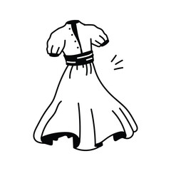 Adorable icon of princess dress with frilly details for kids