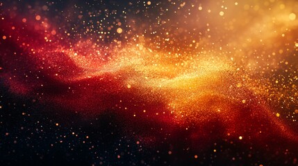 Naklejka premium Freeze motion of various red and yellow segments of powder explosion, abstract background