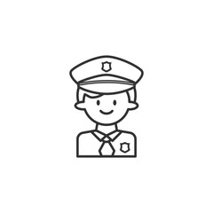 Police icon on white background. Outline icon profession concept.