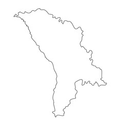 Moldova outline isolated on transparent background.