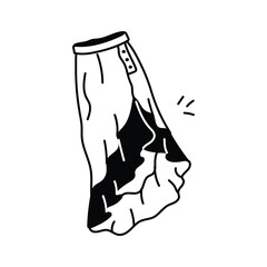 Icon of flowy skirt with elegant layers, ready to use vector