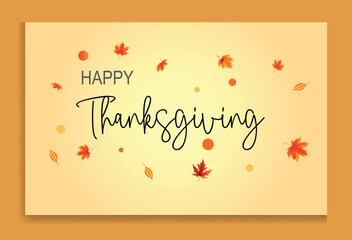 Happy Thanksgiving lettering background card Vector