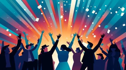 A joyful gathering of friends and family celebrating the arrival of the new year together