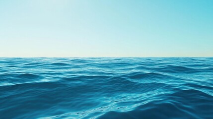 Peaceful turquoise sea under a clear blue sky, perfect for a tropical ocean backdrop