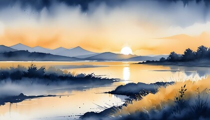 Sunrise landscape with natural textures and realistic details in a candid, photorealistic style.