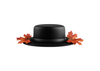 Traditional pilgrim hat isolated on transparent background