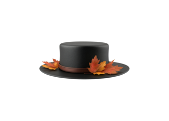 Traditional pilgrim hat isolated on transparent background