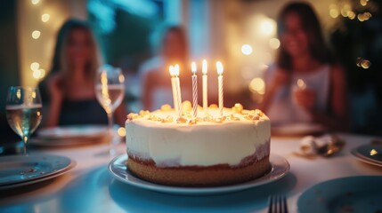 Bright Birthday Party with Cake and Celebratory Atmosphere