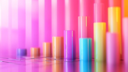 Obraz premium Clean 3D business graph with upward bars highlighting scalability trends