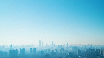 Obraz premium Modern City Skyline with CBD Office Buildings - Drone View and Clear Blue Sky