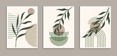 Green wall art  geometric  green wall decor boho wall decor vector