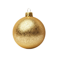 Golden Christmas ball isolated on transparent background