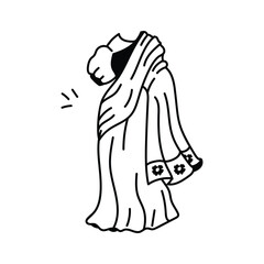Visually appealing icon of saree in trendy style