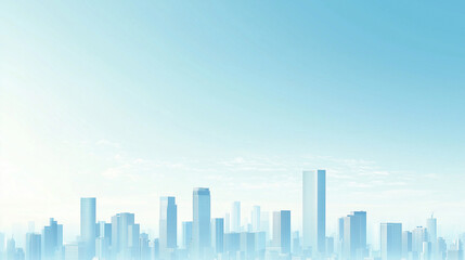 Fototapeta premium Modern City Skyline with CBD Office Buildings - Drone View and Clear Blue Sky