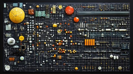 The periodic table with detailed atomic structures of selected elements
