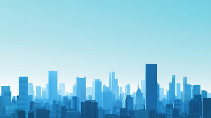 Obraz premium Modern City Skyline with CBD Office Buildings at Sunset - Drone View