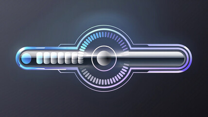 A vector loading icon with a futuristic progress bar design 