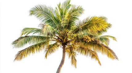 Majestic Palm Tree Against a Pristine White Background