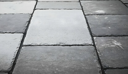 Gray and White Stone Pavers on Ground in Detailed Close-Up View
