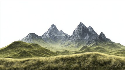 Fototapeta premium Majestic Mountain Range and Lush Green Valley