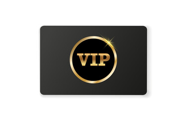 VIP card with gold elements in black color. Vector premium elegant VIP card
