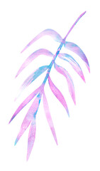 Palm leaf in pastel watercolors