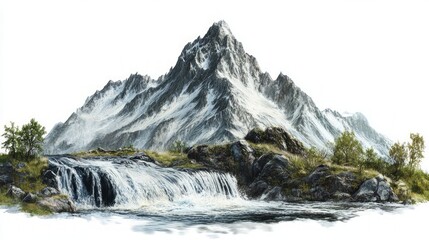 Majestic Mountain Waterfall Scenic View