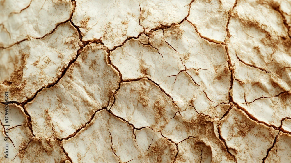 Poster close-up image of extremely dry and dehydrated skin, with fine lines and cracks visible across the s