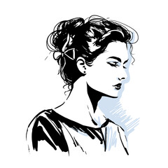 Vector fashion sketch for beauty salon, cosmetic boutique, icon sign