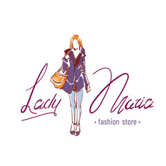 Logo Fashion scribble art illustration, outline silhouette, contour line