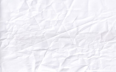 White clean crumpled paper background. Horizontal crumpled empty paper template for posters and banners. Vector illustration